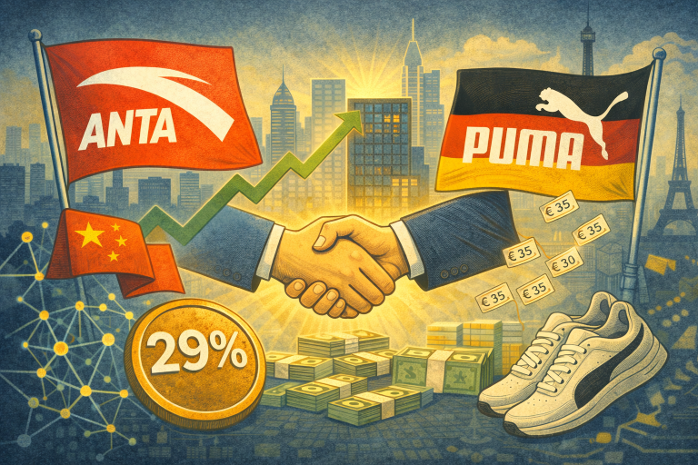 China’s Anta to buy 29% stake in Puma for $1.79B, becoming largest shareholder